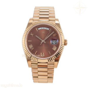 Day Date 40 RG 228235 RCF Red Roman Dial on President Bracelet VR3255 (210g)