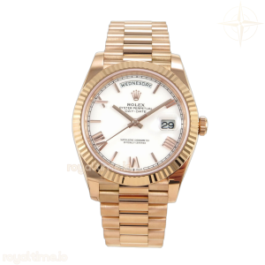 Day Date 40 RG 228235 RCF White Roman Dial on President Bracelet VR3255 (210g)