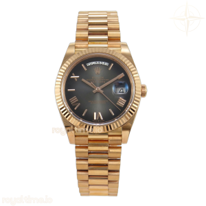 Day Date 40 RG EWEF Gray Roman Dial on President Bracelet A3255(158g)