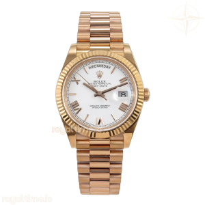 Day Date 40 RG EWEF White Roman Dial on President Bracelet A3255(158g)