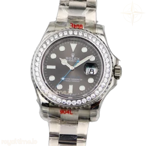 Yacht-Master 116622 Rolesium Grey Dial with White Diamond Bezel