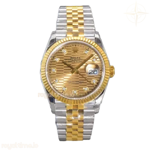 Datejust 36 126233 Golden Motif Dial with Diamond Marker in Steel/Yellow Gold in Jubilee