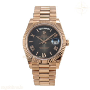 Day Date 40 RG TMF Brown Ombre Roman Dial on President Bracelet VR3255 (220g)