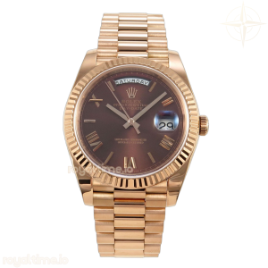 Day Date 40 RG TMF Brown Roman Dial on President Bracelet VR3255