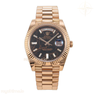 Day Date 40 RG TMF Eisenkiesel Diamonds Dial on President Bracelet VR3255 (Weighted) 208g