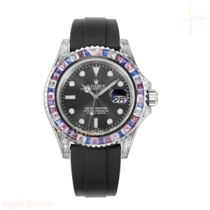 Yacht Master 40 Grey Dial with Rainbow Diamond Bezel