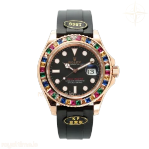 Yacht-Master 126655 KF Rainbow Bezel RG Wrapped on Oysterflex Strap VR3235 (Gen Weight)