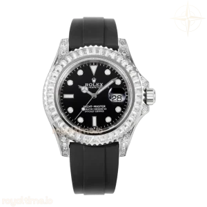 Yacht Master 40 Black Dial with White Diamond Bezel