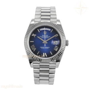 Day Date 40 SS 228239 QF Blue Ombre Roman Dial on President Bracelet A2836 V6 (200g)