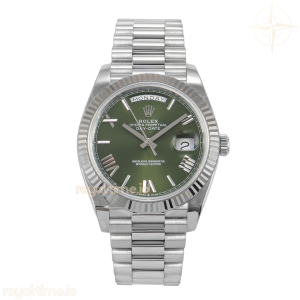 Day Date 40 SS 228239 QF Green Ombre Roman Dial on President Bracelet A2836 V6 (200g)