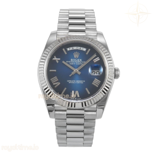 Day Date 40 SS TMF Blue Ombre Roman Dial on President Bracelet VR3255 (Weighted) 208g