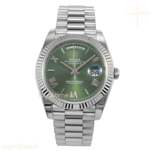 Day Date 40 SS TMF Green Roman Dial on President Bracelet VR3255 (Weighted) 208g
