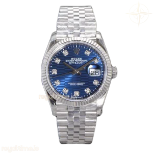 Datejust 36 126234 Blue Motif Dial with Diamond Marker in Steel in Jubilee
