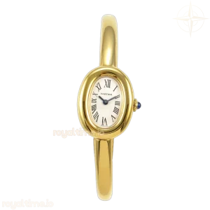 Cartier Baignoire De Cartier YG BLSF White Dial on YG Large Size Bracelet Swiss Quartz