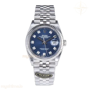 Datejust 36 126234 Blue Motif Dial with Diamond Marker in Steel in Jubilee Bracelet