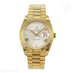 Day Date 40 YG 228238 QF Silver Roman Dial on President Bracelet A2836 V6 (200g)