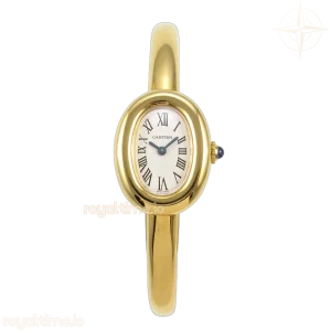 Cartier Baignoire De Cartier YG BLSF White Dial on YG Medium Size Bracelet Swiss Quartz