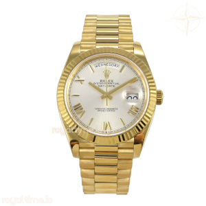 Day Date 40 YG 228238 QF Silver Roman Dial on President Bracelet VR3255 V8 (190g)