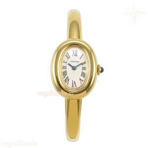 Cartier Baignoire De Cartier YG BLSF White Dial on YG Small Size Bracelet Swiss Quartz