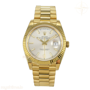 Day Date 40 YG 228238 QF Silver Stick Dial on President Bracelet A2836 V6 (200g)