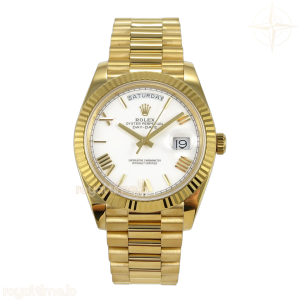 Day Date 40 YG 228238 QF White Roman Dial on President Bracelet A2836 V6 (200g)