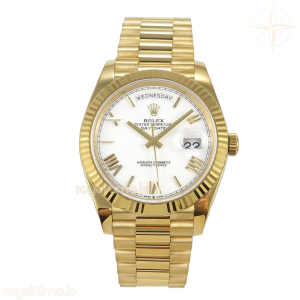 Day Date 40 YG 228238 QF White Roman Dial on President Bracelet VR3255 V8 (190g)