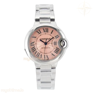 Cartier Ballon Bleu 33mm SS AF Pink Dial on SS Bracelet SEIKO NH05A