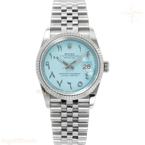 Datejust 36 126234 Blue Tiffany Dial with Arabic Numerals in Steel DIWF