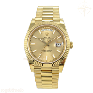 Day Date 40 YG 228238 RCF YG Stick Dial on President Bracelet VR3255 (210g)