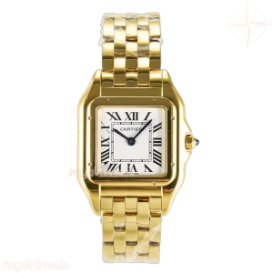 Cartier Panthère Secrete Ladies 22mm YG 8848F White Dial on YG Bracelet Ronda Quartz
