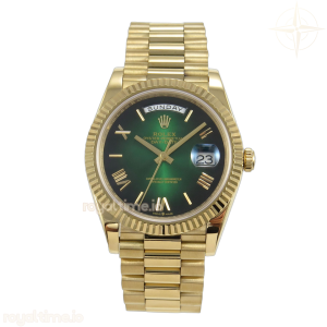 Day Date 40 YG CBDF Green Ombre Roman Dial on President Bracelet VR3255 (210g)
