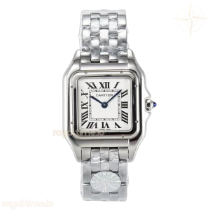 Cartier Panthère Secrete Ladies 27mm SS J12F White Dial on SS Bracelet Ronda Quartz