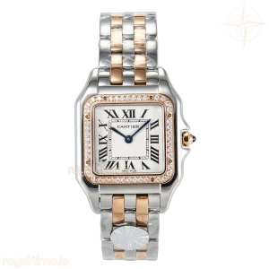 Cartier Panthère Secrete Ladies 27mm SS/RG J12F White Dial on SS/RG Bracelet Ronda Quartz