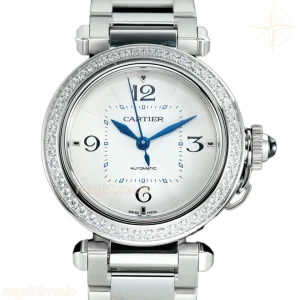 Cartier Pasha de Cartier White Dial 35mm with Diamond Bezel in Steel