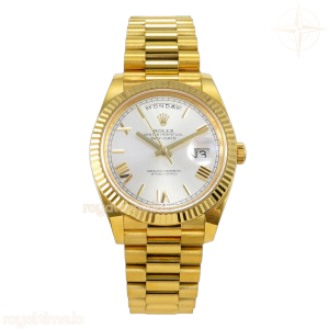 Day Date 40 YG EWEF Sliver Roman Dial on President Bracelet A3255(158g)