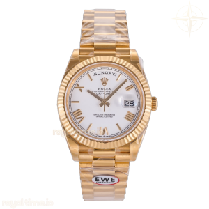Day Date 40 YG EWEF White Roman Dial on President Bracelet A3255 (Weighted) 187g