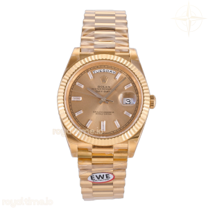 Day Date 40 YG EWEF YG Crystal Dial on President Bracelet A3255 (Weighted) 187g