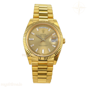 Day Date 40 YG EWEF YG Dial Crystal Markers on President Bracelet A3255(158g)