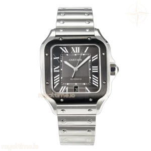 Cartier Santos de Cartier 40mm 2018 BVF Gray Bezel Gray Dial on SS SmartLinks Bracelet MIYOTA 9015