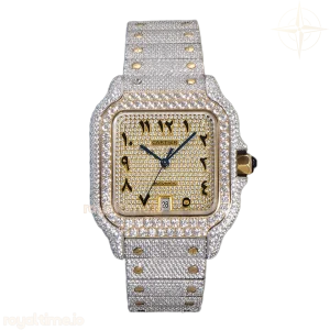 Cartier Santos de Cartier 40mm Diamond Paved Dial with Arabic Markers in Steel/Yellow Gold