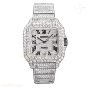Cartier Santos de Cartier 40mm Diamond Paved Dial with Roman Markers in Steel