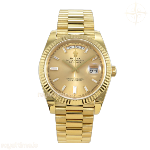 Day Date 40 YG TMF YG Diamonds Dial on President Bracelet VR3255 (Weighted) 208g