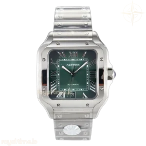 Cartier Santos de Cartier 40mm J12F Green Dial on SS SmartLinks Bracelet MIYOTA 9015
