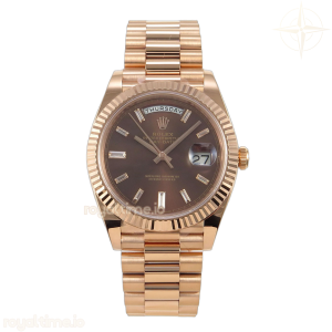 DayDate 40 228235 ARF Brown Crystal Dial on President Bracelet VR3255