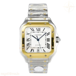 Cartier Santos de Cartier 40mm J12F YG Bezel White Dial on SS SmartLinks Bracelet MIYOTA 9015