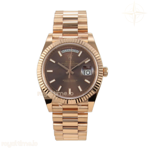 DayDate 40 228235 ARF Brown Stick Dial on President Bracelet VR3255