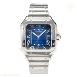 Cartier Santos de Cartier 40mm SS 2018 BVF Blue Dial on SS SmartLinks Bracelet MIYOTA 9015 V2