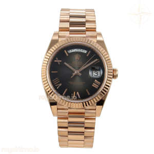 DayDate 40 228235 ARF Gray Ombre Roman Dial on President Bracelet VR3255