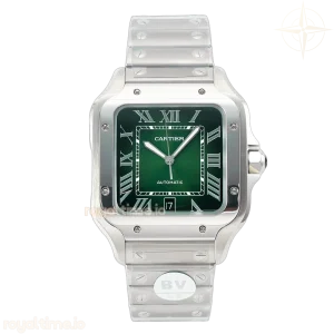 Cartier Santos de Cartier 40mm SS 2018 BVF Green Dial on SS SmartLinks Bracelet MIYOTA 9015 V2