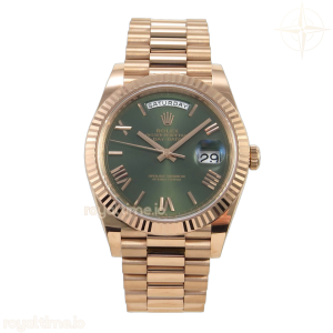 DayDate 40 228235 VSF Green Roman Dial on President Bracelet VS3255